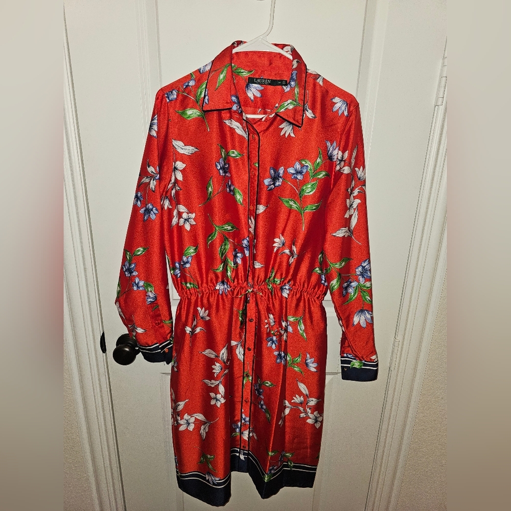 Lauren Ralph Lauren Floral Print Long Sleeve Shirtdress